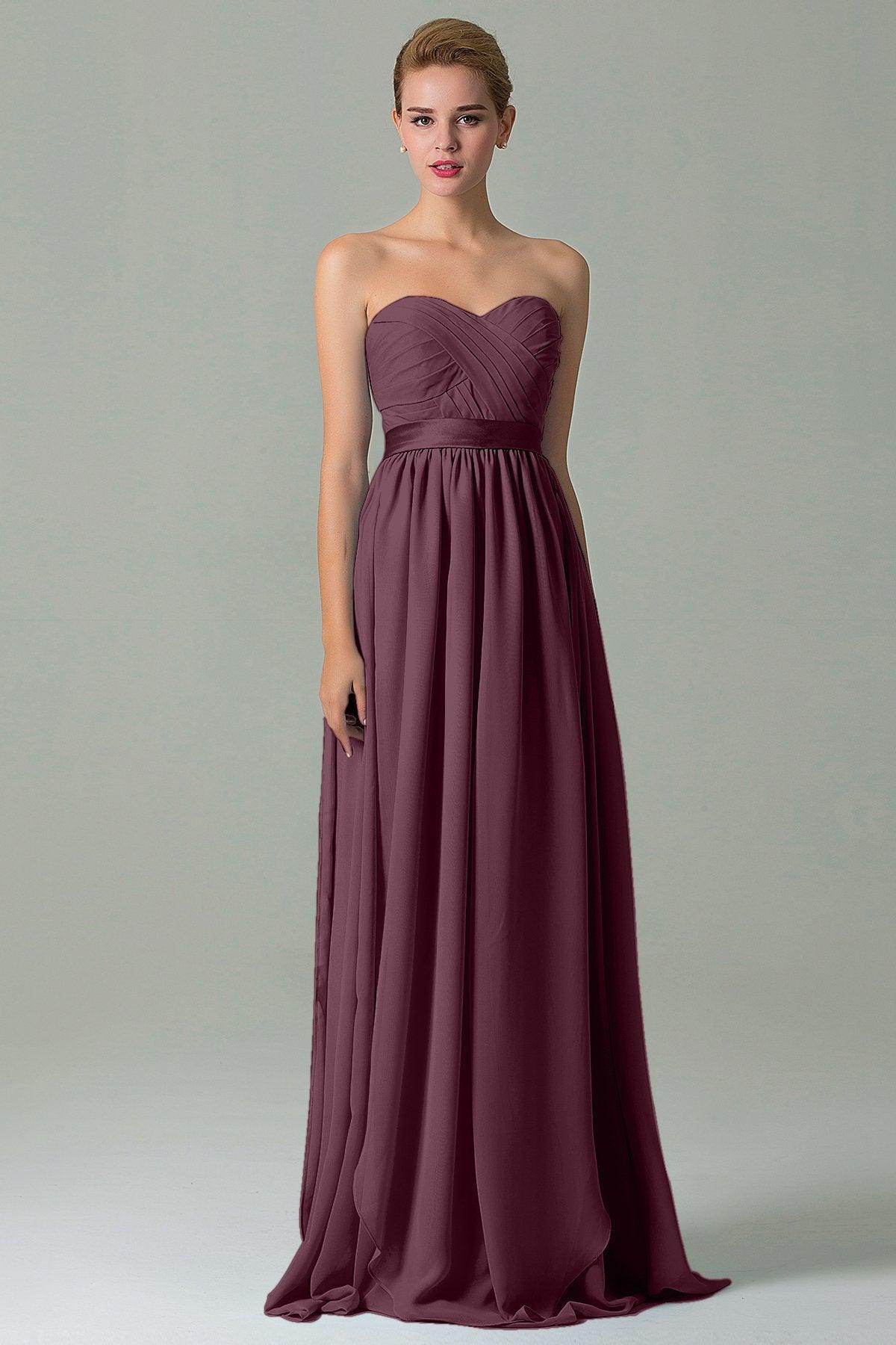 Sheath Floor Length Chiffon Bridesmaid Dress COZF140A1 - COCOMELODY